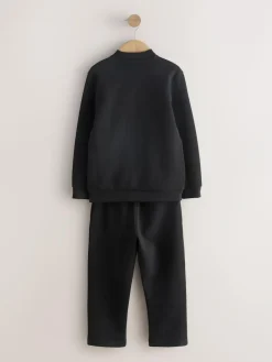New Next Smart Jersey Bomber Jacket and Joggers Set (3-16yrs) New Black