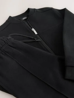 New Next Smart Jersey Bomber Jacket and Joggers Set (3-16yrs) New Black