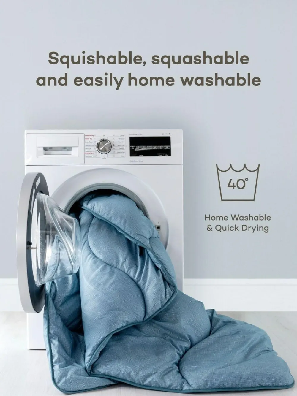 Discount Night Lark Seersucker Coverless Duvet and Pillowcase 4.5 Tog Set Nordic Mist Grey