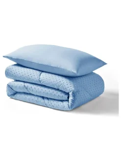 Discount Night Lark Tufted Dot Coverless 4.5 Tog Duvet and Pillowcase Set Dusk Blue