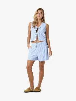 NOISY MAY Blue Stripe Shorts^Women Shorts