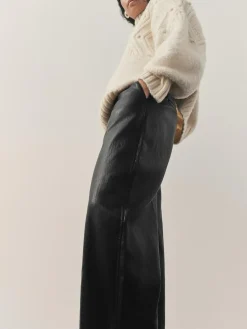 Online Nothing Ordinary Faux Leather Barrel Leg Trousers Black
