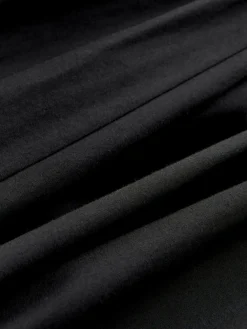 Best Nothing Ordinary Jersey Woven Mix A Line Heavyweight Cotton Midi Skirt Black