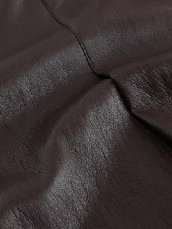 Outlet Nothing Ordinary Chocolate Brown Faux Leather Wrap Midi Kilt Skirt