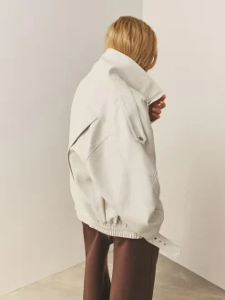 Nothing Ordinary Faux Leather Funnel Collared Biker Jacket^Women Coats & Jackets|Coats & Jackets