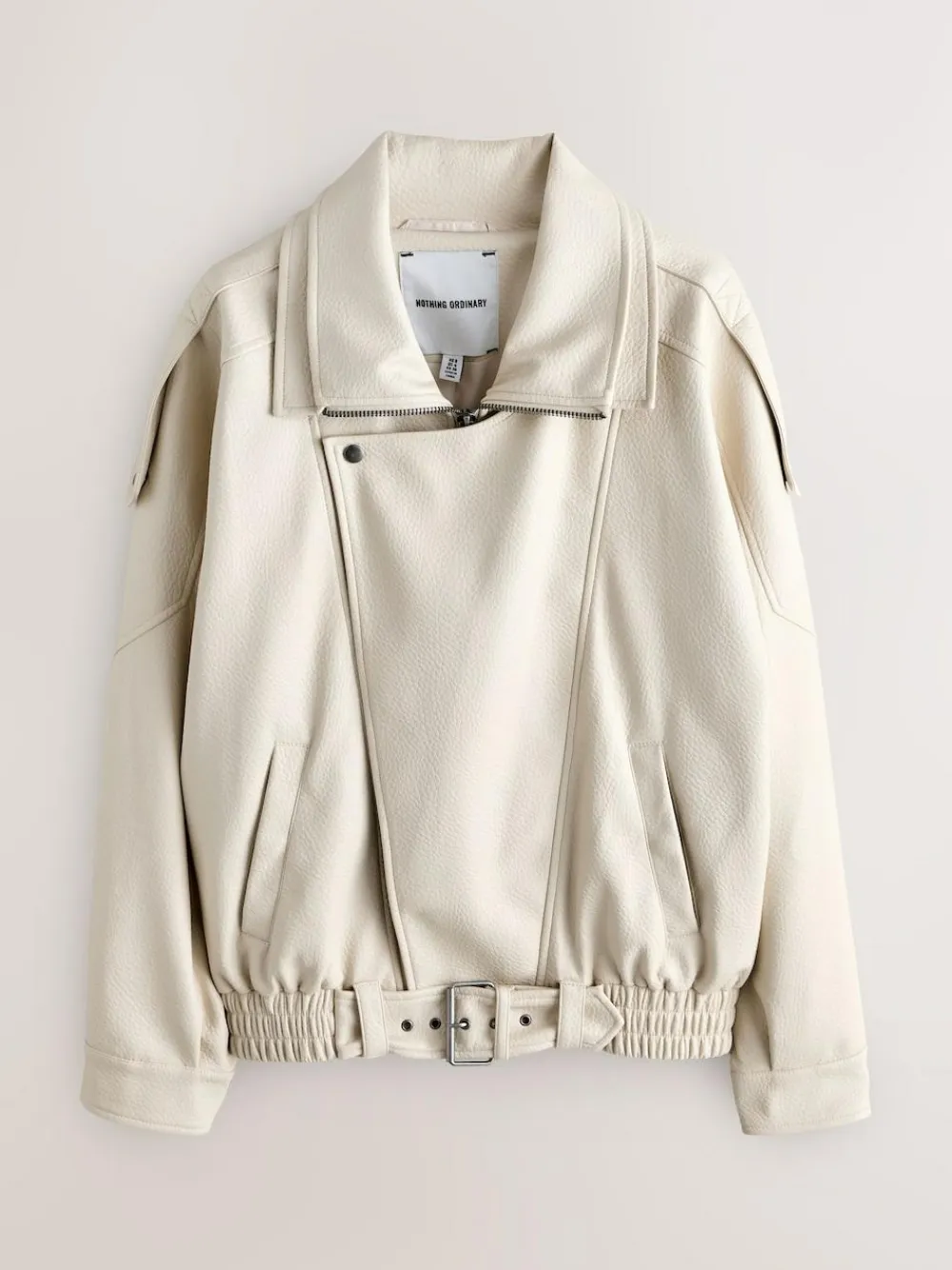 Nothing Ordinary Faux Leather Funnel Collared Biker Jacket^Women Coats & Jackets|Coats & Jackets