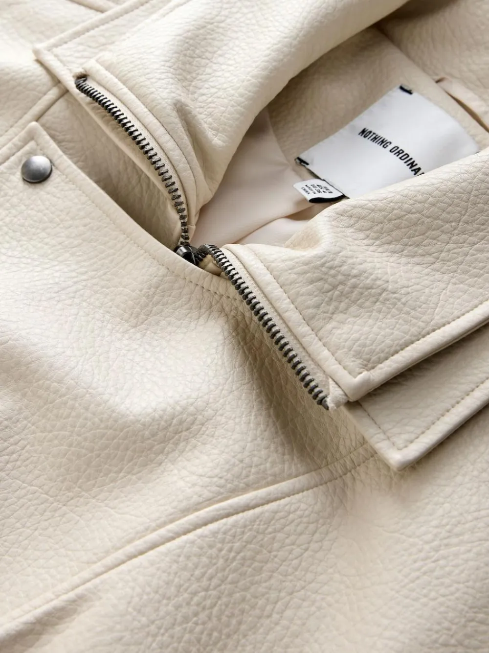 Nothing Ordinary Faux Leather Funnel Collared Biker Jacket^Women Coats & Jackets|Coats & Jackets