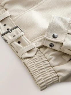 Nothing Ordinary Faux Leather Funnel Collared Biker Jacket^Women Coats & Jackets|Coats & Jackets