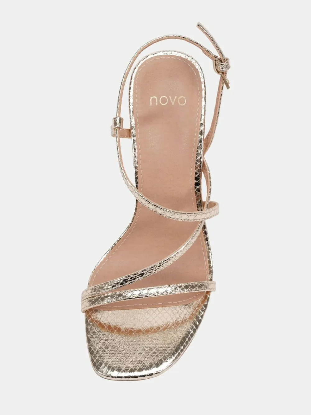 New Novo Wide Fit MONDRIAN Strappy Heeled Sandals Gold