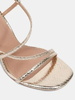 New Novo Wide Fit MONDRIAN Strappy Heeled Sandals Gold