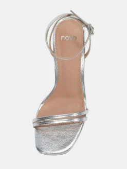 Hot Novo Wide Fit MATILDA Strappy Heeled Sandals Silver