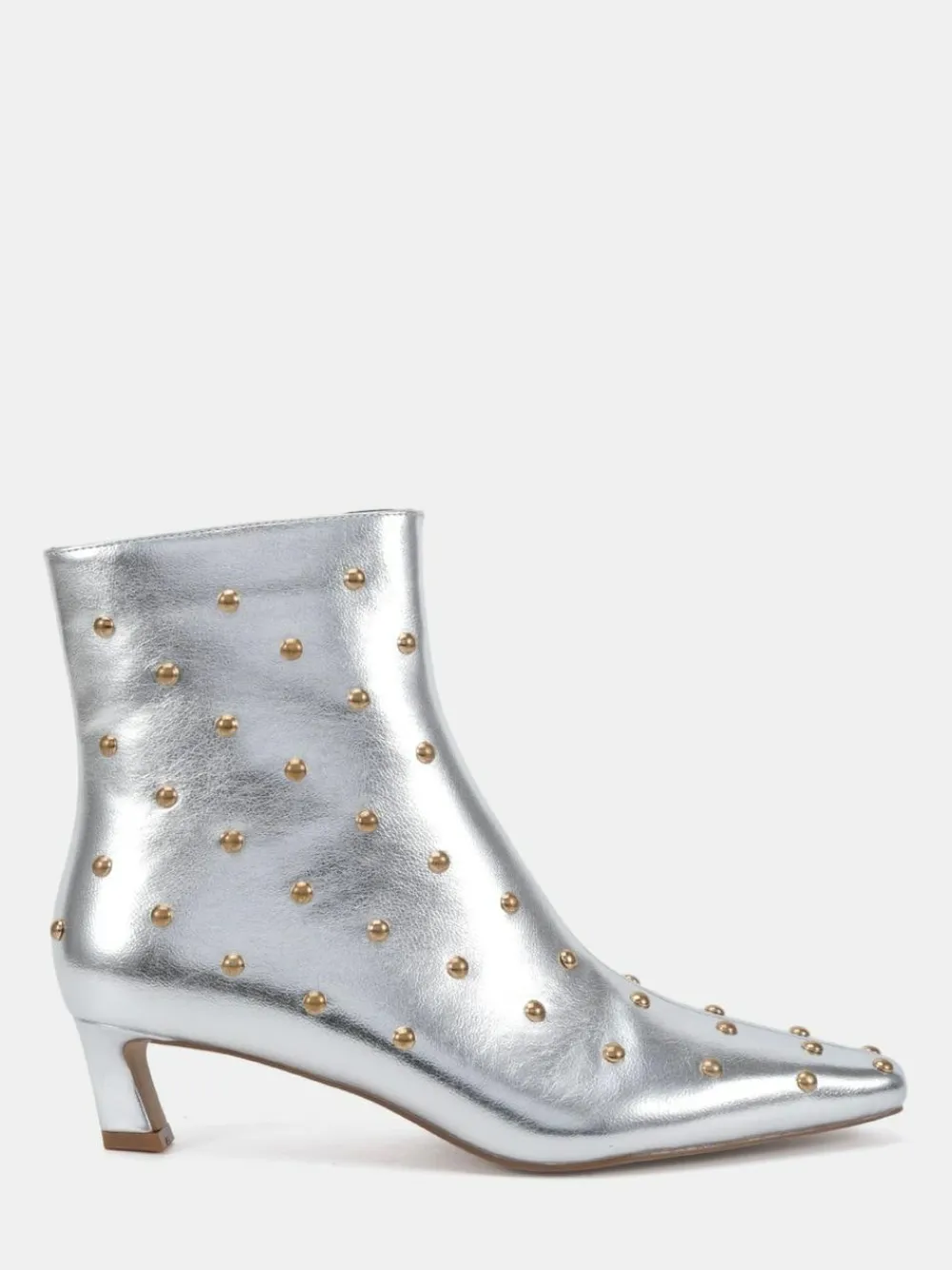 Hot Novo Wide Fit Wide Fit Kiki Studded Low Heel Ankle Boots Silver