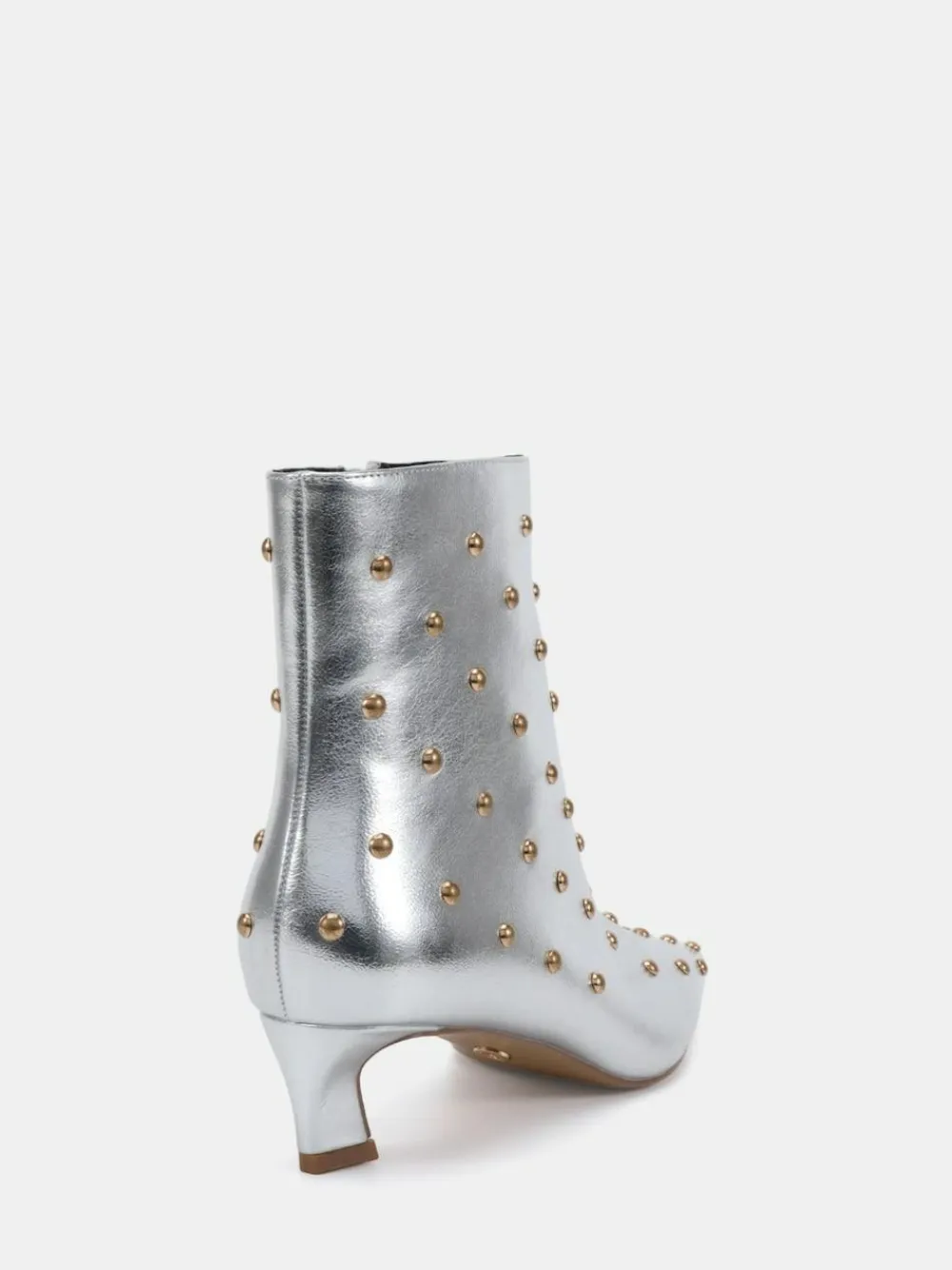Hot Novo Wide Fit Wide Fit Kiki Studded Low Heel Ankle Boots Silver