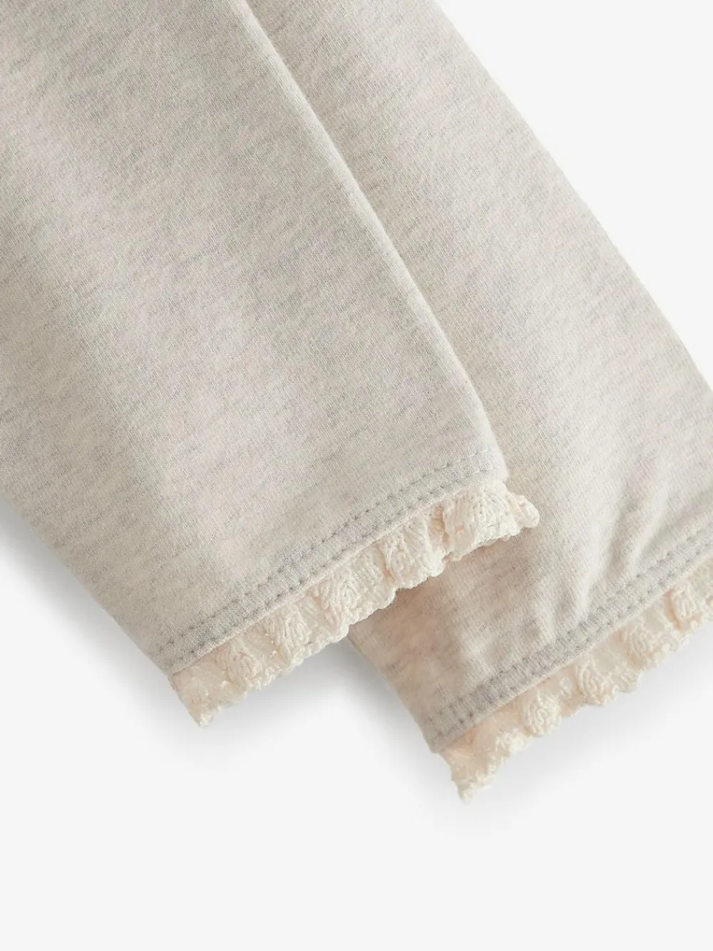 Next Oatmeal Cream Lace Trim Leggings (3mths-7yrs)