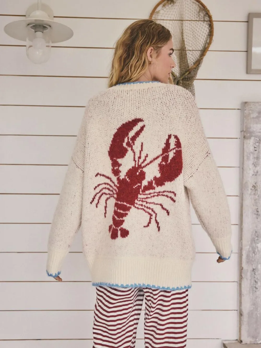Next Oatmeal Lobster Button Cardigan