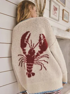 Next Oatmeal Lobster Button Cardigan
