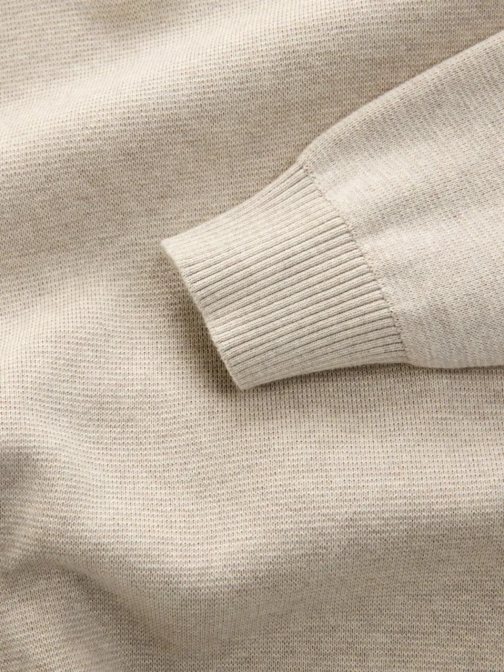 Sale Next Oatmeal Plain N.Premium Regular Fit 100% Cotton Premium Quarter Zip Jumper