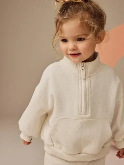 Next Oatmeal Quarter Zip Sweatshirt (3mths-7yrs)^ Baby Girls|Baby Girls