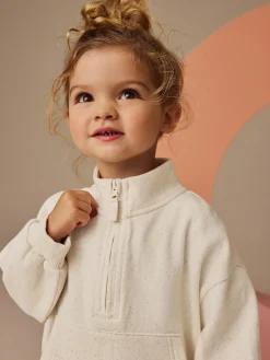Next Oatmeal Quarter Zip Sweatshirt (3mths-7yrs)^ Baby Girls|Baby Girls