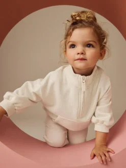 Next Oatmeal Quarter Zip Sweatshirt (3mths-7yrs)^ Baby Girls|Baby Girls