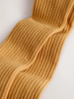 Discount Next Ochre Yellow Cotton Rich Rib Tights