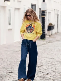 Sale Next Ochre Yellow Graphic Farmers Market Crew Neck Sweatshirt