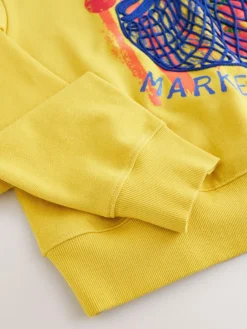 Sale Next Ochre Yellow Graphic Farmers Market Crew Neck Sweatshirt
