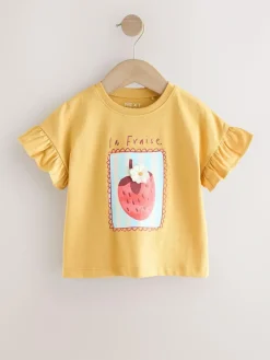 Best Next Ochre Yellow Strawberry Short Sleeve T-Shirt (3mths-7yrs)