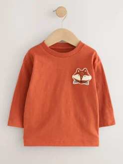 Next Long Sleeve Appliqué T-Shirts 3 Pack (3mths-7yrs)^BOY Tops|Multipacks