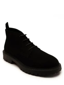 Sale Off The Hook Black Axel Suede Chukka Ankle Lace-Up Black Boots