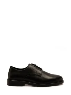 Clearance Off The Hook Black Bourne Leather Lace-Up Derby Shoes