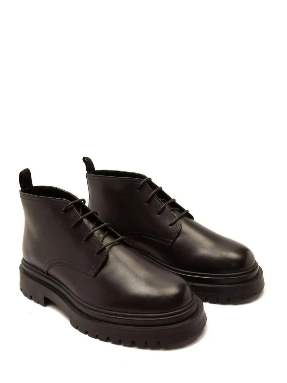 Clearance Off The Hook Black Hardrock Leather Lace-Up Chukka Ankle Boots