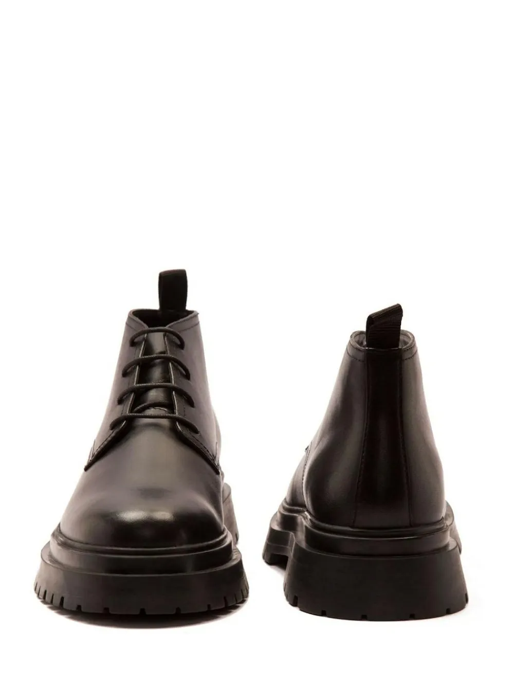 Clearance Off The Hook Black Hardrock Leather Lace-Up Chukka Ankle Boots