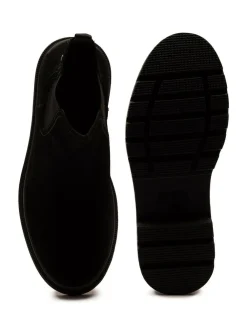 Clearance Off The Hook Harrison Suede Leather Formal Chelsea Boots Black