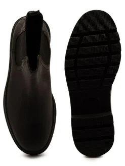 Hot Off The Hook Black Harrison Slip On Chelsea Leather Boots