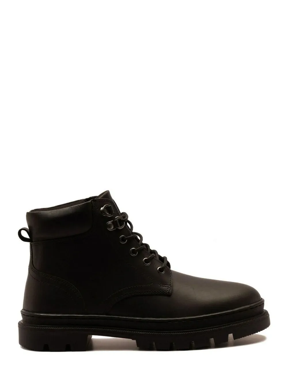 Best Off The Hook Jones Leather Lace Up Casual Ankle Boots Black