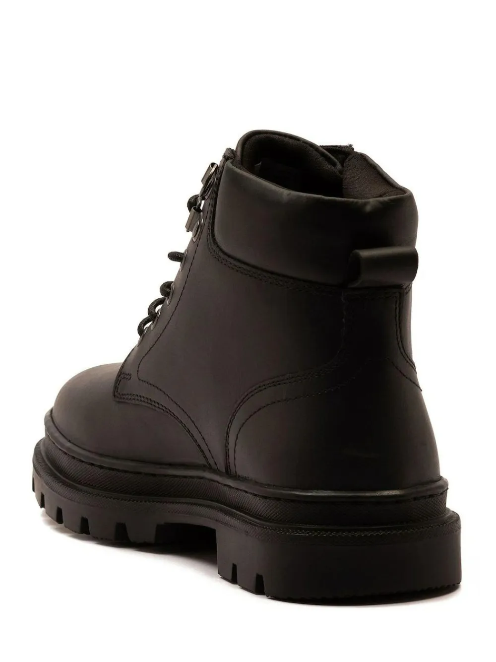 Best Off The Hook Jones Leather Lace Up Casual Ankle Boots Black