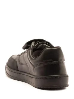 Off The Hook Black Marty Round Toe Single Strap With Lace-Up Leather School Shoes^BOY School Shoes|Boys Shoes