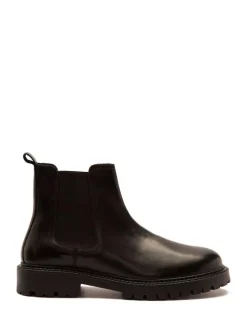 Outlet Off The Hook Black Ozzy High Heel Leather Ankle Chelsea Boots