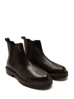 Outlet Off The Hook Black Ozzy High Heel Leather Ankle Chelsea Boots