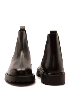 Outlet Off The Hook Black Ozzy High Heel Leather Ankle Chelsea Boots