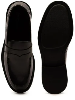 Off The Hook Black Perry Loafer Smooth Leather Shoes^ Shoes