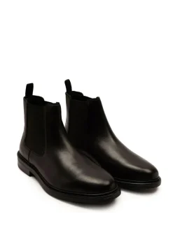 Off The Hook Black Torrance Leather Slip-On Chelsea Boots^ Boots|Boots