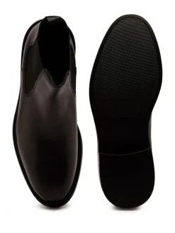 Off The Hook Black Torrance Leather Slip-On Chelsea Boots^ Boots|Boots