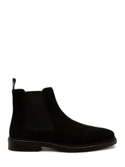 Off The Hook Black Torrance Suede Leather Slip-On Chelsea Boots^ Boots|Boots