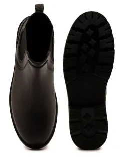 Best Off The Hook Black Vader Leather Formal Chelsea Boots