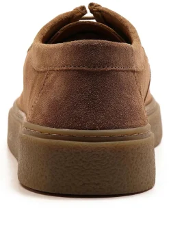 Discount Off The Hook Els Suede Leather Casual Lace-Up Boat Shoes Brown