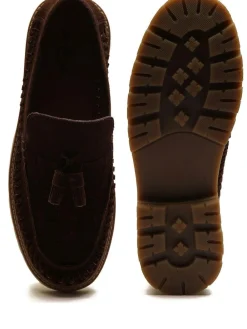 New Off The Hook Brown Floyd Loafers Tassel Formal Casual Slip On Leather Shoes