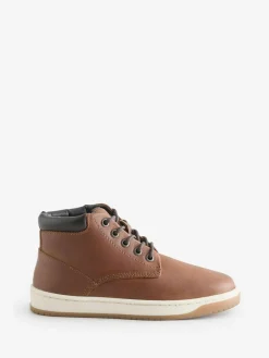 Off The Hook Brown Forrest Leather Lace Up Casual Ankle Boots^BOY Boots|Boots