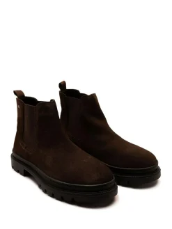 Sale Off The Hook Harrison Suede Leather Formal Chelsea Boots Brown